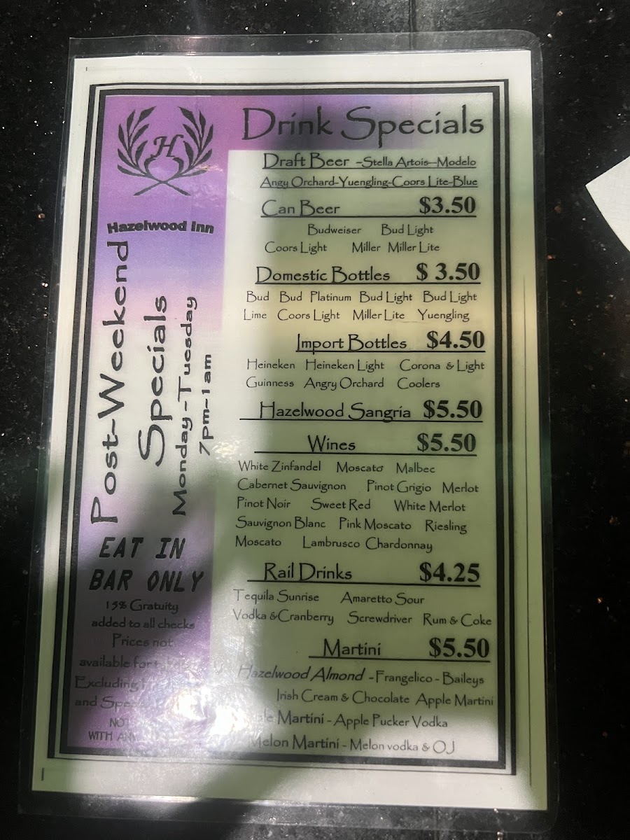 Hazelwood Inn Menu - Image 3