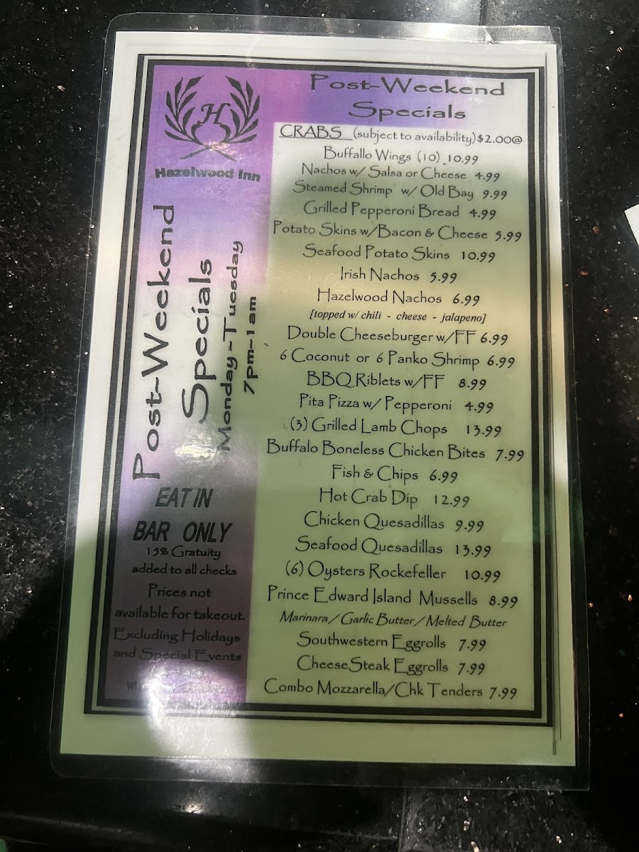 Hazelwood Inn Menu - Image 5